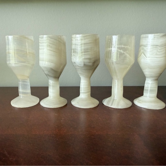 Five onyx vintage Egyptian shot glasses - Picture 5 of 5